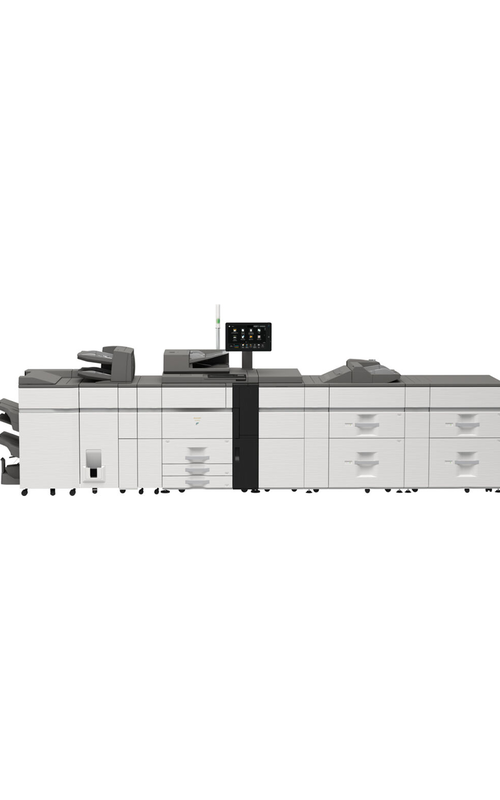 Professionel produktionsprinter i drift i moderne printmiljø med fokus på effektiv dokumentproduktion